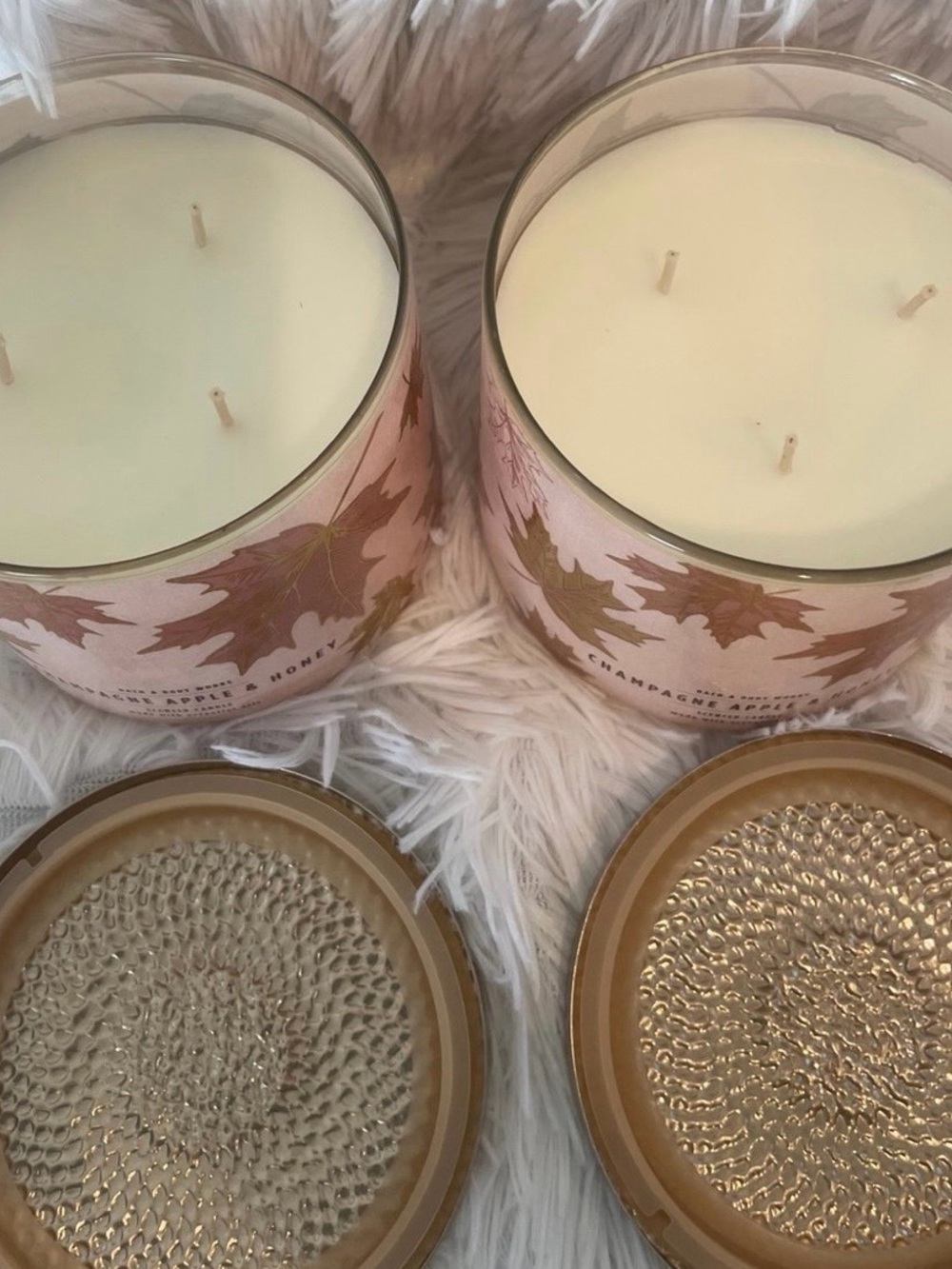 Bath & Body Works Champagne Apple & Honey 3 wick candle set